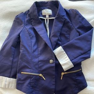 Navy & Gold Fitted Blazer by Dynamite